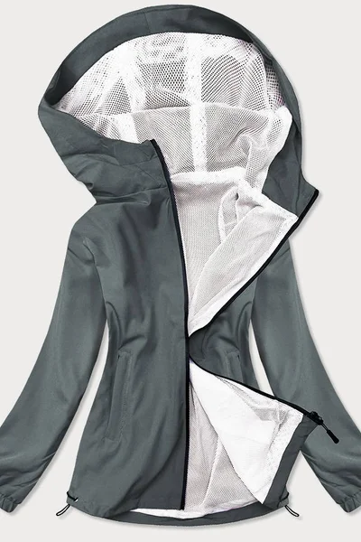 Tmavě šedá letní bunda pro ženy s podšívkou T64F J.STYLE
