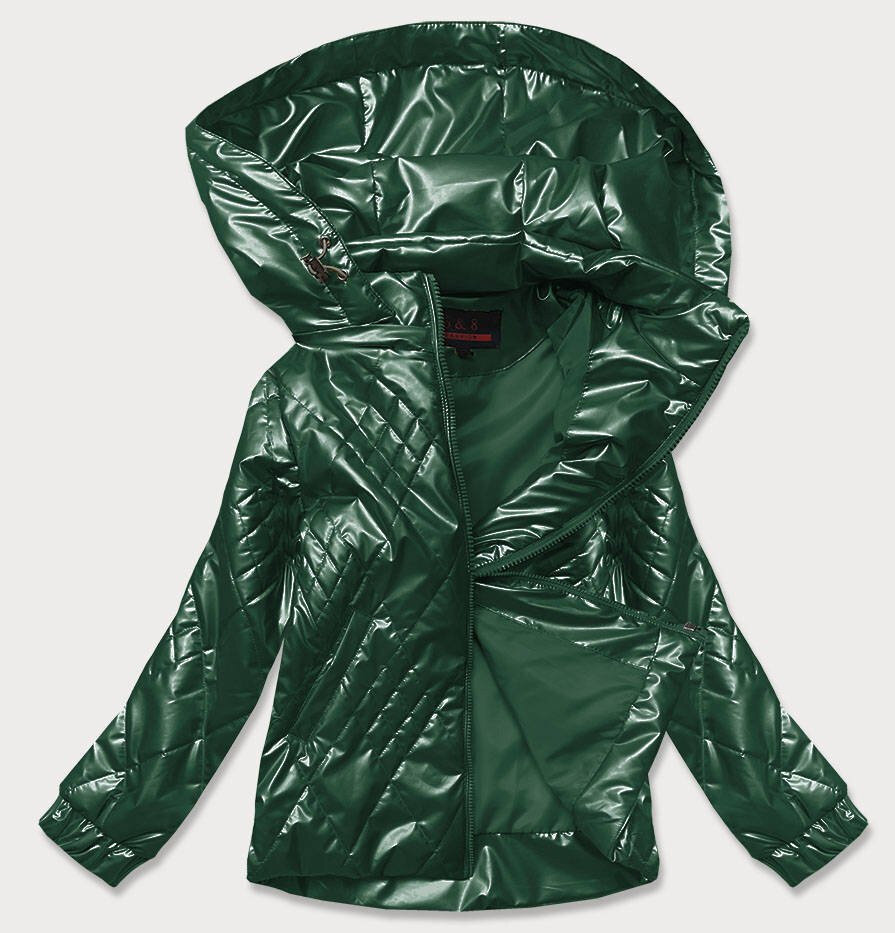 Lesklá zelená bunda pro ženy 6Q7N 6&8 Fashion, odcienie zieleni M (38) i392_17155-47