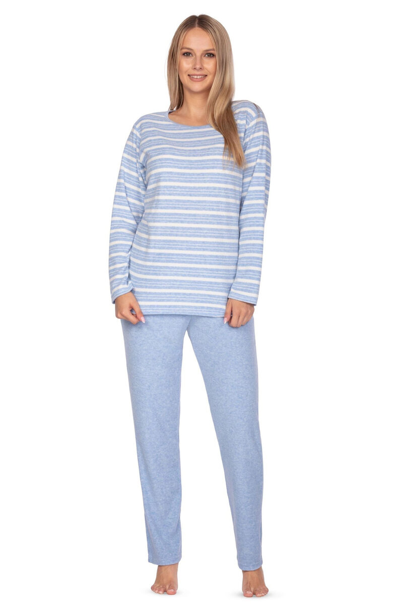 Modro-pruhované froté pyžamo pro ženy - Regina, světle modrá XL i41_9999939141_2:světle modrá_3:XL_