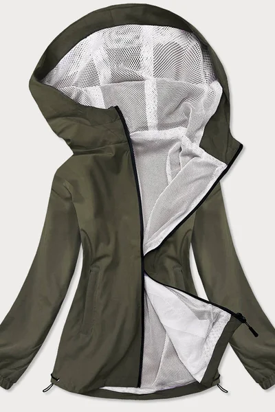 Letní bunda pro ženy v olivové barvě s podšívkou NF8I6 J.STYLE