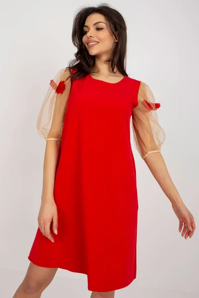 Červené dámské šaty SK s elegantním střihem od FPrice