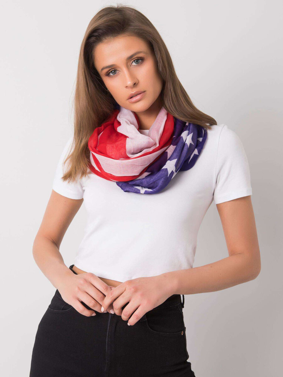 Bílý a červený šátek s potiskem FPrice, jedna velikost i523_2016102910923