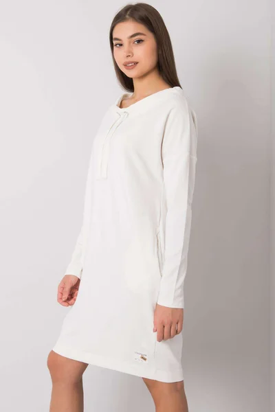 Krémové bavlněné dámské šaty s kapsami - CottonChic