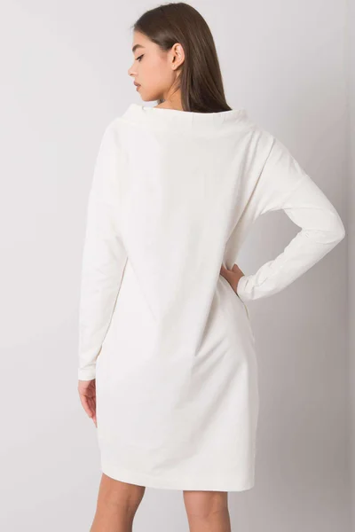 Krémové bavlněné dámské šaty s kapsami - CottonChic
