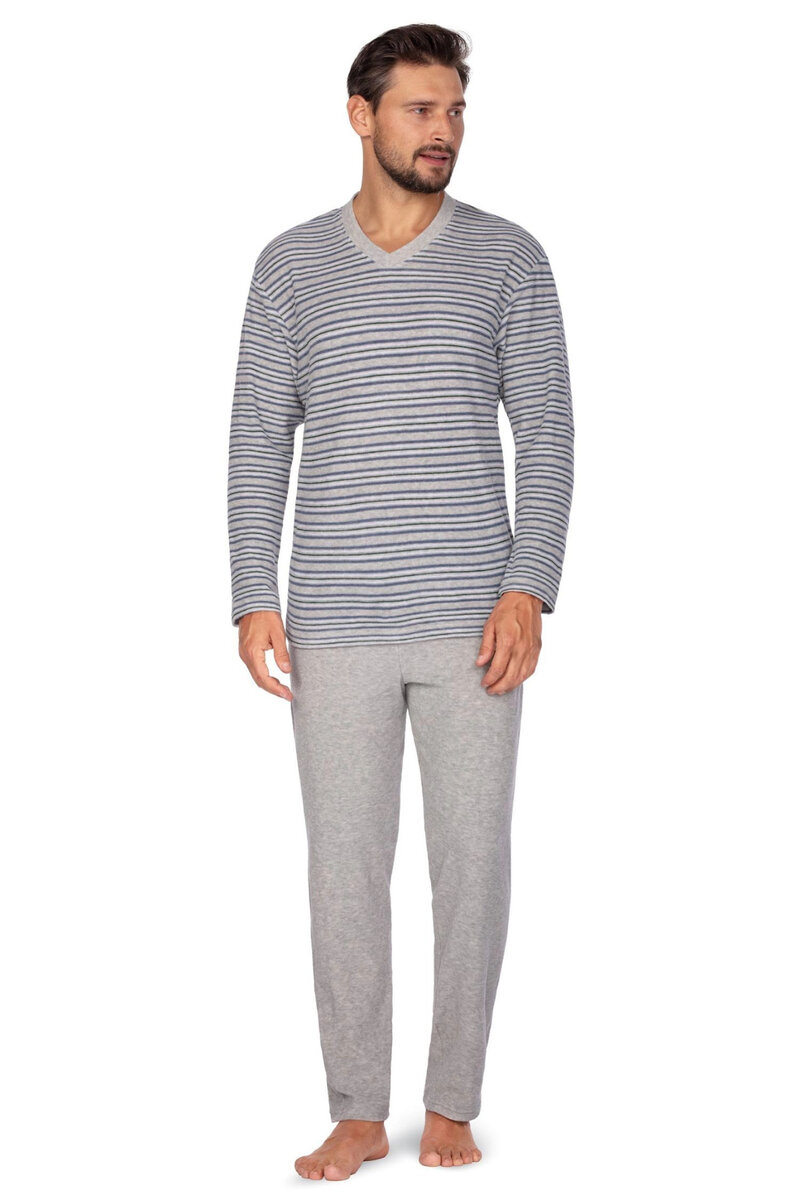 Mužské froté pyžamo Grey Comfort, šedá XL i41_9999939149_2:šedá_3:XL_