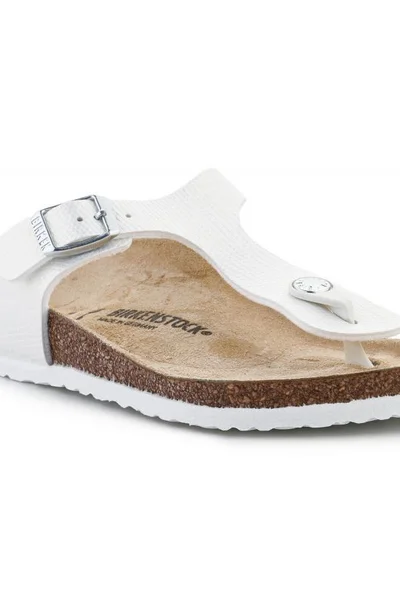 Birkenstock Gizeh Kids žabky Shiny Lizard White