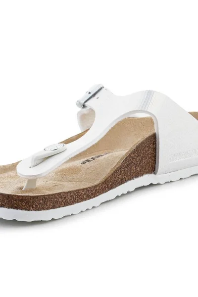 Birkenstock Gizeh Kids žabky Shiny Lizard White