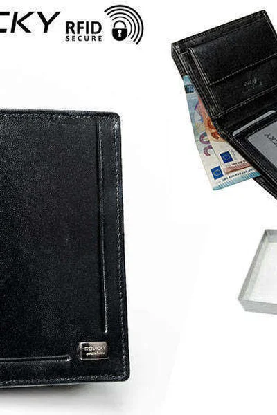 Černá pánská peněženka s mnoha přihrádkami FPrice