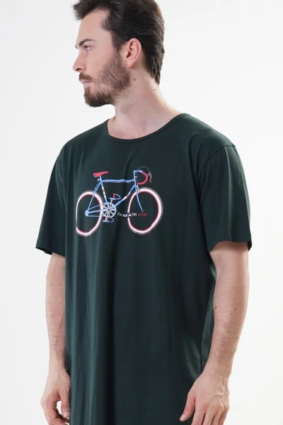 Pánská noční košile s krátkým rukávem Old bike Cool Comics