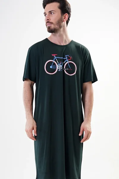 Pánská noční košile s krátkým rukávem Old bike Cool Comics