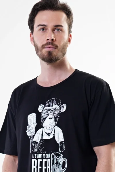 Pánská noční košile s krátkým rukávem Opice Cool Comics