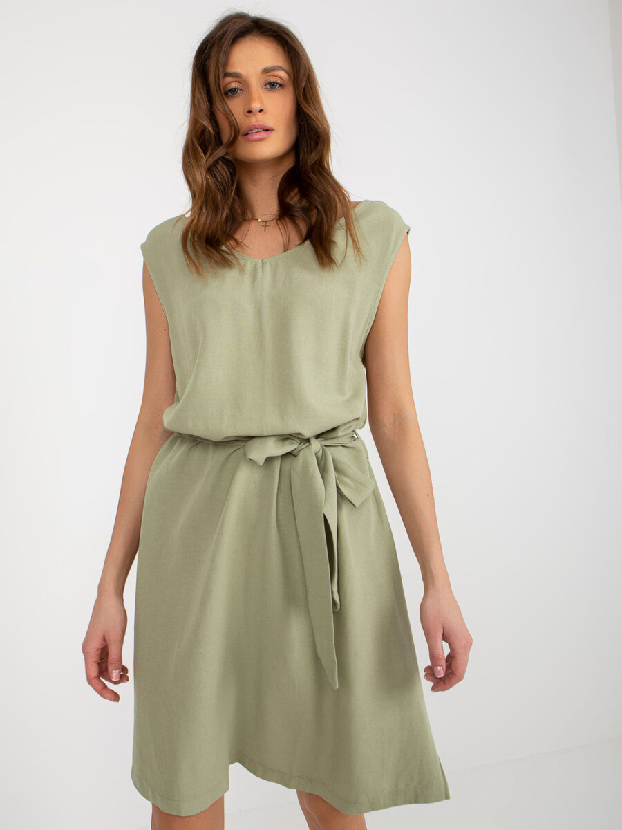 Zelené dámské šaty FPrice - model WN SK - délka 103 cm, S i523_2016103371280
