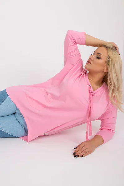 Plus Size Růžová Dámská Halenka Fashionhunters