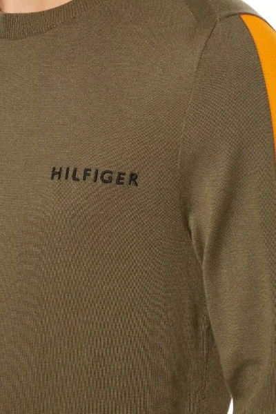 Zelený pánský svetr Colourblock od Tommy Hilfiger