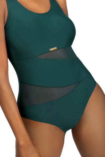Zelené dámské plavky Self s vyjímatelnými košíčky