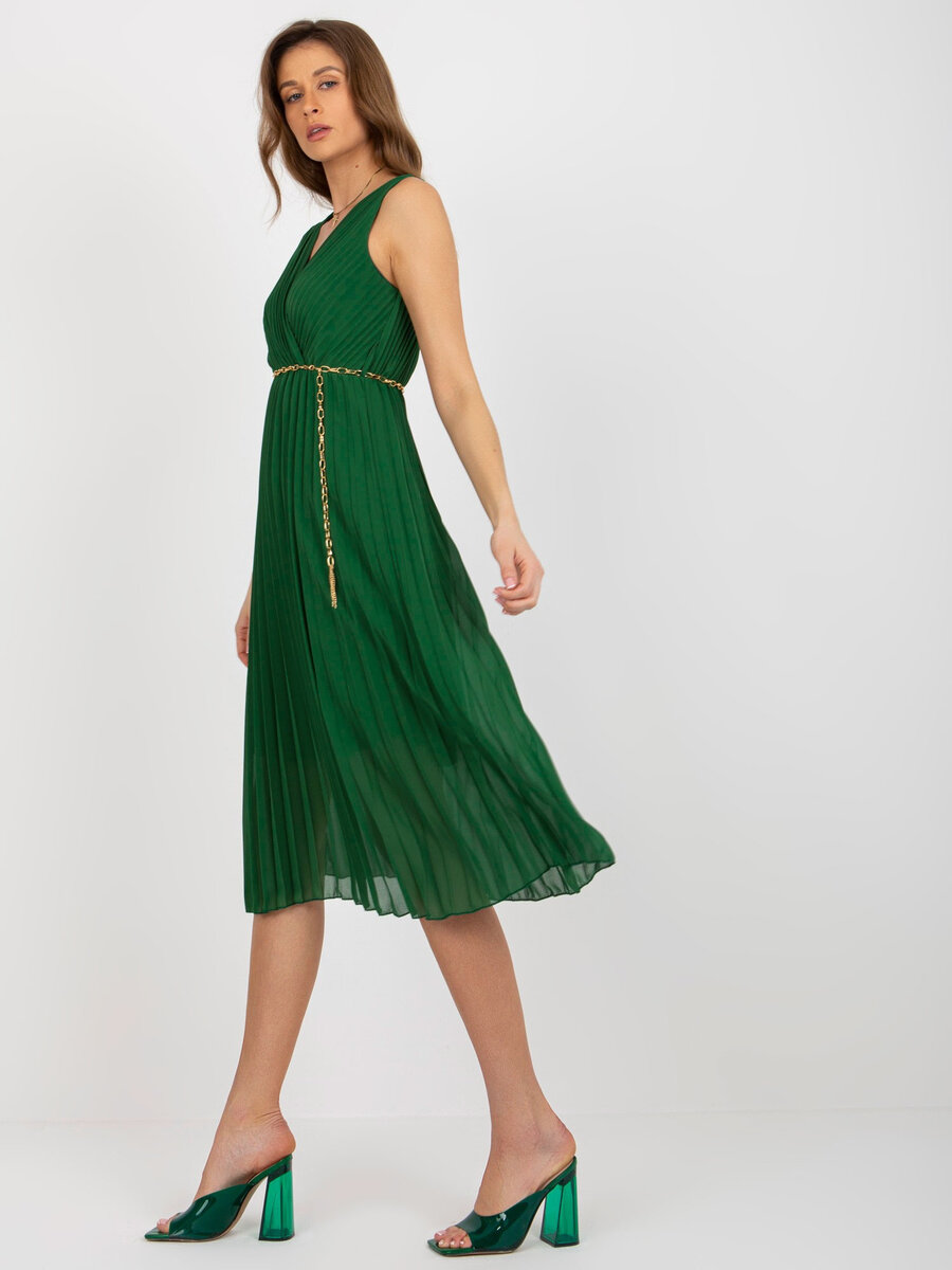 Zelené šaty DHJ SK s elegantním střihem od FPrice, jedna velikost i523_2016103405954