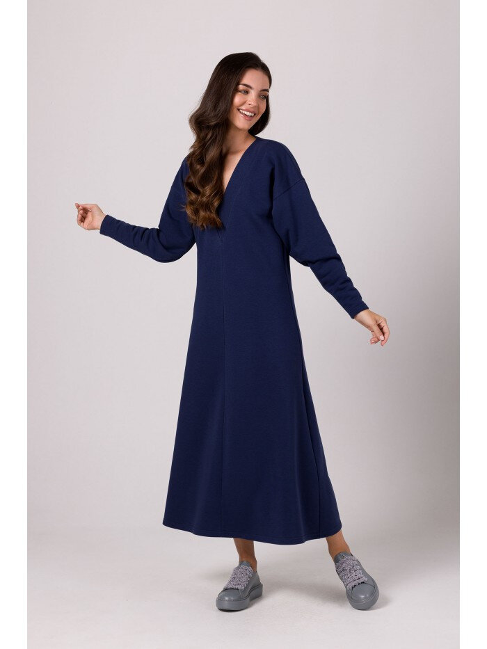 Modré Maxi šaty V-Style - BeWear, EU XXL i529_9223274944823885144