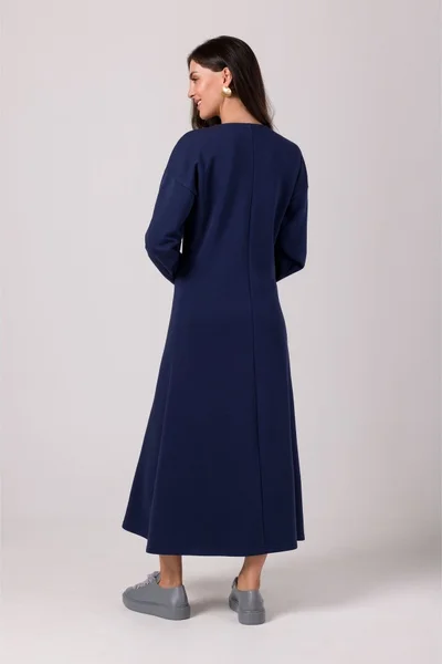 Modré Maxi šaty V-Style - BeWear