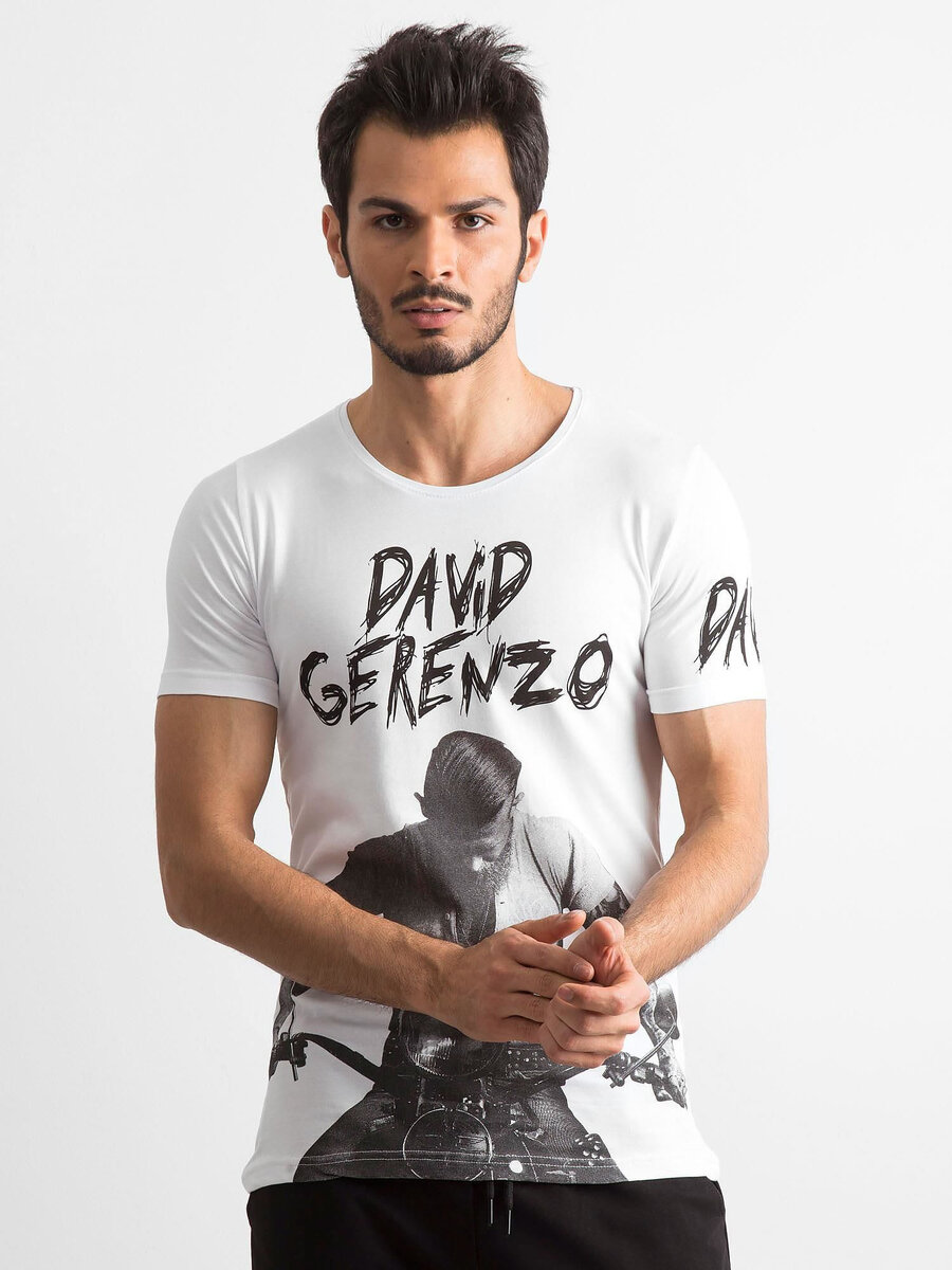 Pánské bavlněné tričko s bílým potiskem FPrice, S i523_2016101918135