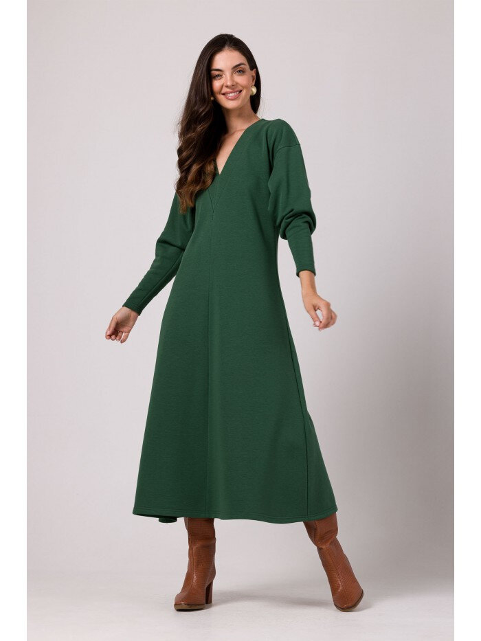 Zelené Maxi šaty s hlubokým výstřihem do V od BeWear, EU XXL i529_1153097701452812354