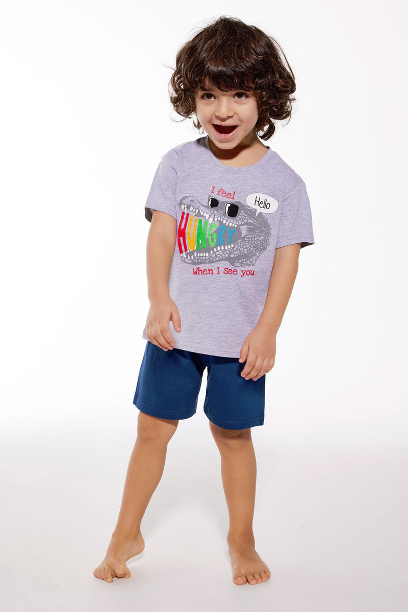 Krátké chlapecké pyžamo HUNGRY BOY KIDS od Cornette, mélange 104 i170_KD-473-104-000025-115