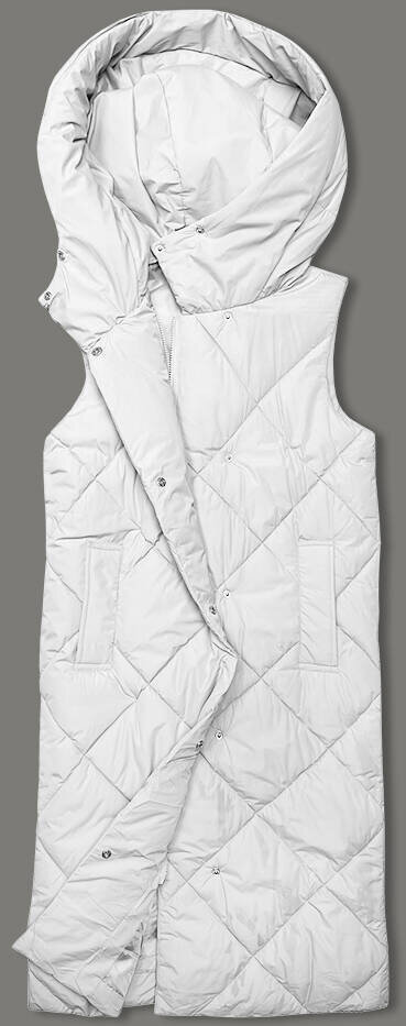 Kapucí vesta s dvoustranným zipem J.STYLE, odcienie bieli M (38) i392_22856-47