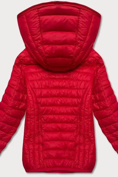 Červená dámská prošívaná bunda s kapucí 3KY3D S'WEST
