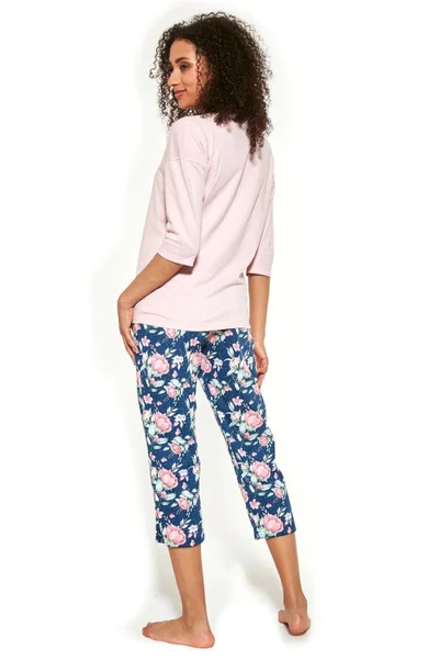 Růžové květinové pyžamo pro ženy Cornette