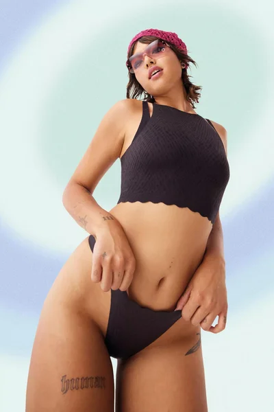 Dámská tanga Sloggi ZERO Feel Bliss BLACK - bezešvá krajka