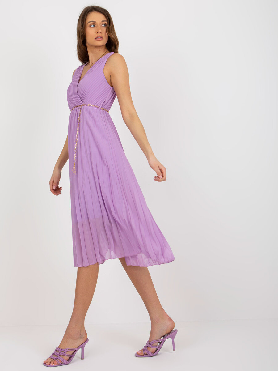 Plisované fialové midi šaty DHJ SK - Elegantní letní model, jedna velikost i523_2016103373093
