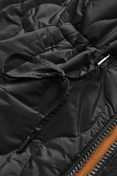 Černo-karamelová oboustranná dámská prošívaná bunda MOH6 MHM