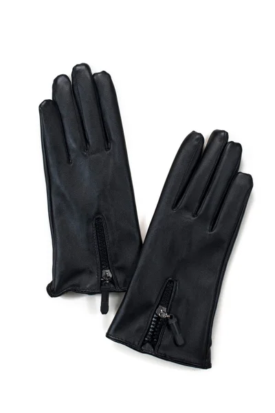 Černé dámské rukavice s ozdobným zipem