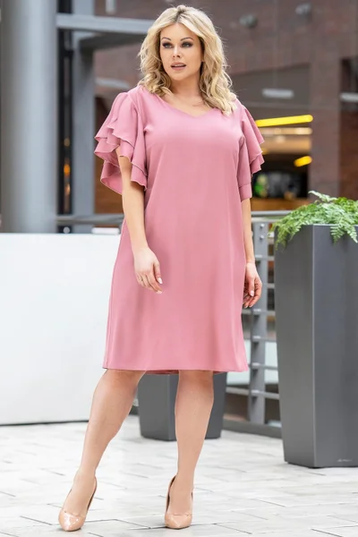 Karko Elegant Plus - Dámské šaty plus size s volánky