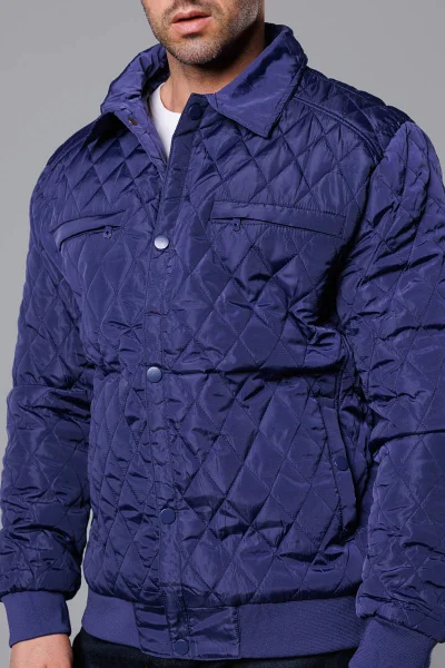 Pánská bunda na zimu s límcem a stahovacími lemy J.STYLE