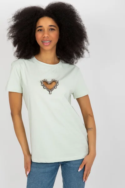 Osvežující dámské tričko v mátové barvě s volným střihem od značky FPrice