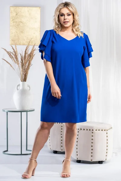 Karko Elegant Plus - Dámské šaty plus size s volánky