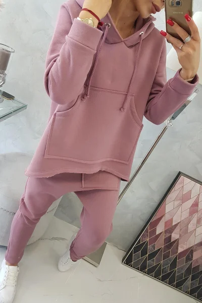 Set Baggy mikina a kalhoty v růžové - K-Fashion