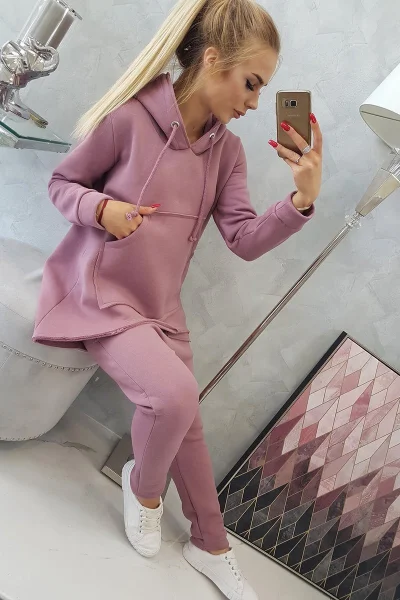 Set Baggy mikina a kalhoty v růžové - K-Fashion