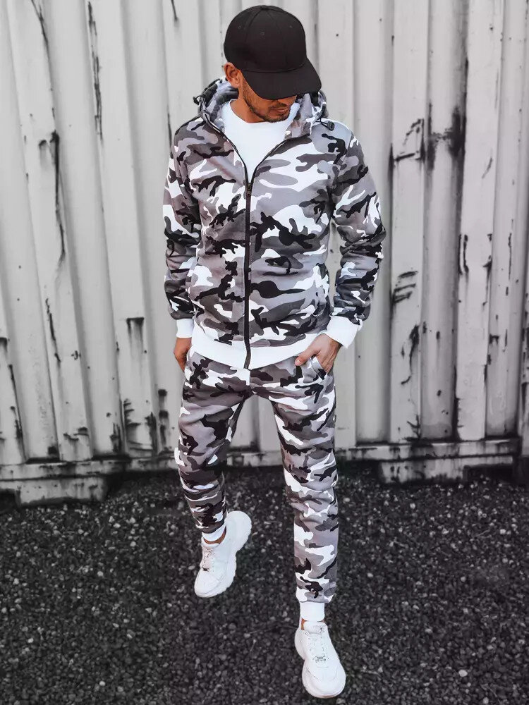 Světle šedá camo tepláková souprava Dstreet pro muže, XL i646_2139162