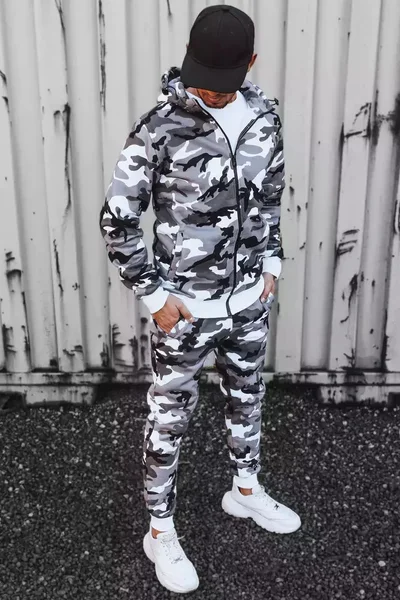 Světle šedá camo tepláková souprava Dstreet pro muže