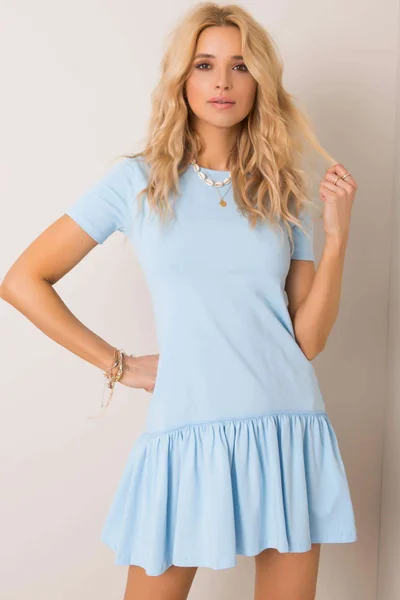 Modré bavlněné šaty Rue Paris - Elegantní dámský model