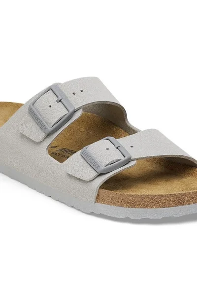 Žabky Birkenstock Arizona BS W šedé s kovovými přezkami