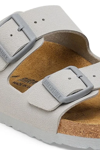 Žabky Birkenstock Arizona BS W šedé s kovovými přezkami