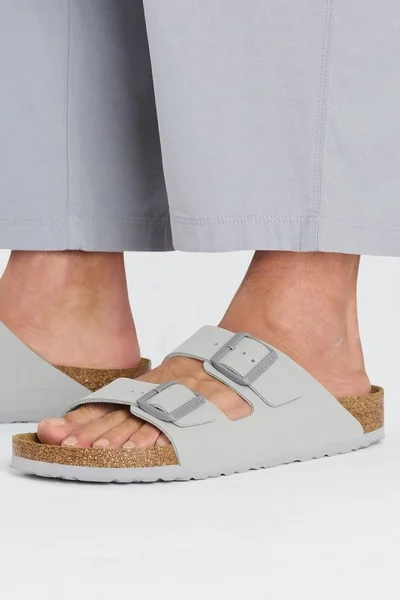 Žabky Birkenstock Arizona BS W šedé s kovovými přezkami