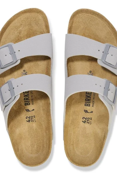 Žabky Birkenstock Arizona BS W šedé s kovovými přezkami