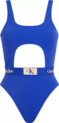 Dámské modré jednodílné plavky CUT OUT ONE PIECE - RP Calvin Klein, XS i652_KW0KW02357C7N001