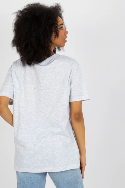 Šedé dámské tričko s krátkým rukávem od FPrice