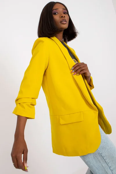 Žlutá bunda dámská s vycpávkami FPrice