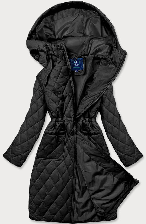 Dámská jednoduchá černá prošívaná bunda s kapucí 65S Ann Gissy, odcienie czerni XXL (44) i392_20726-48