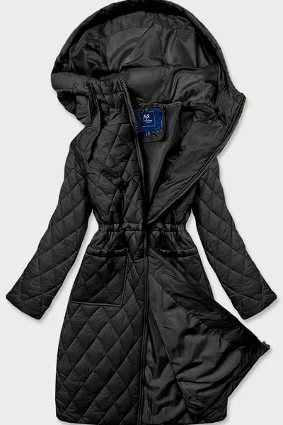 Dámská jednoduchá černá prošívaná bunda s kapucí 65S Ann Gissy